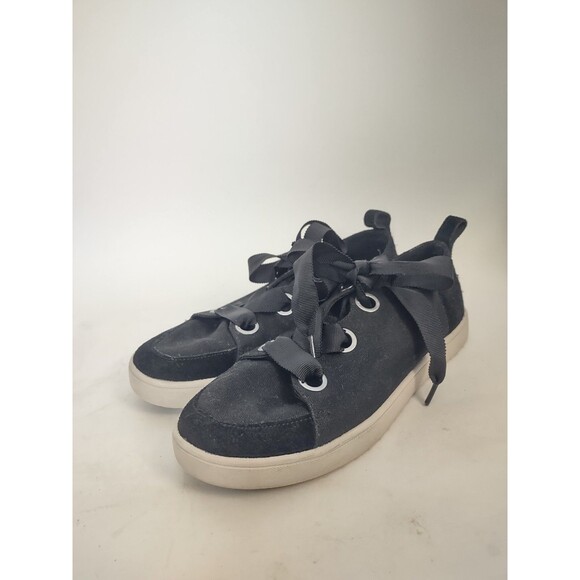 Ugg Koolaburra Comfort Sneakers Size 6.5 Lace-up Black Ribbon Lace Suede Leather - Picture 4 of 12